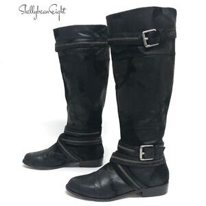 MICHAEL KORS Tall Moto Riding ZIPPER Boots 7.5 WOW